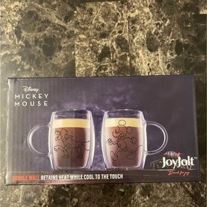 Joy jolt Disney Mickey Mouse two double wall espresso glasses